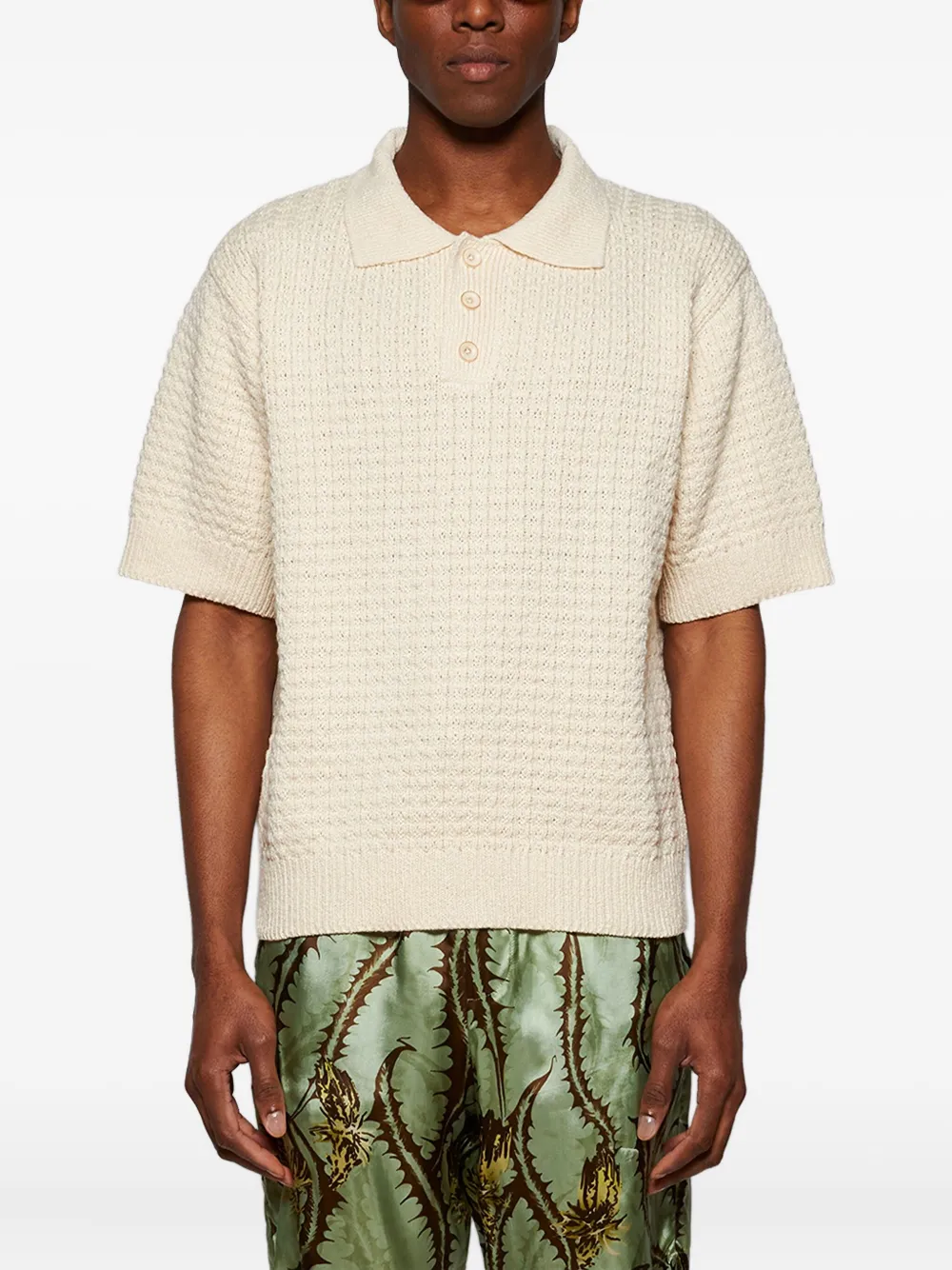 The Elder Statesman textured polo shirt Beige