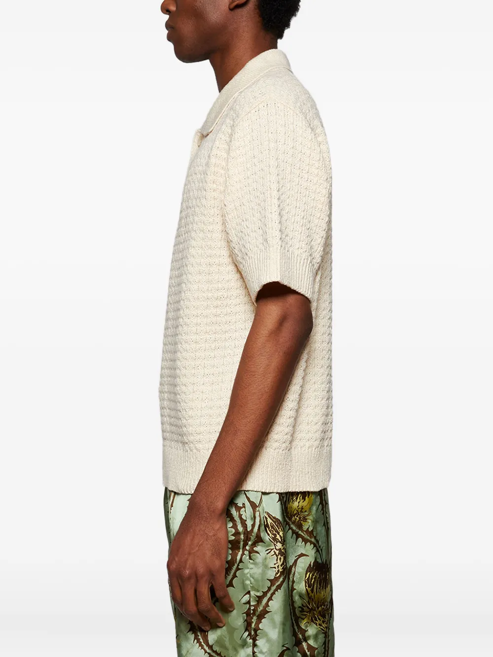 The Elder Statesman textured polo shirt Beige