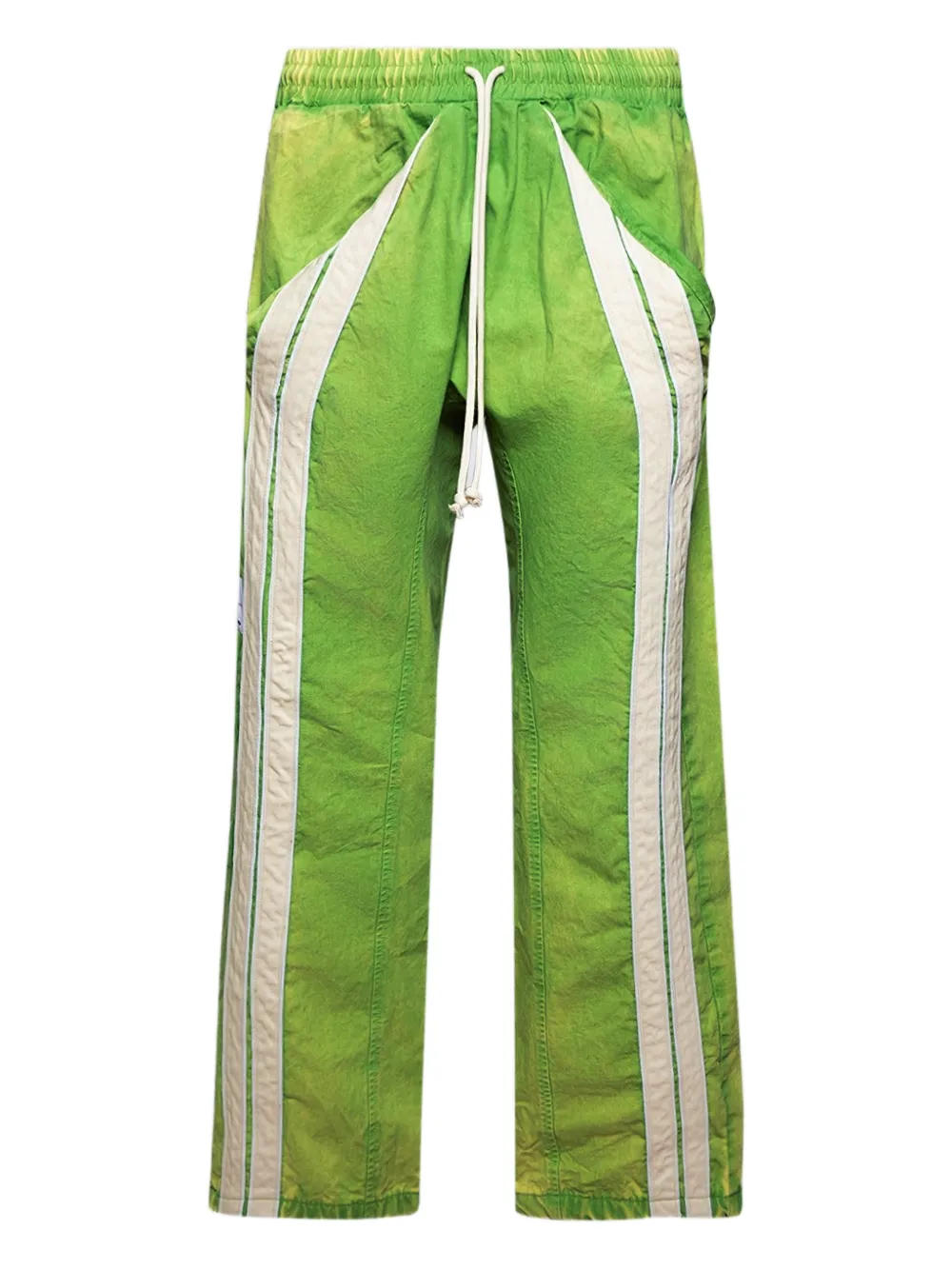 RRR123 stripe-detail trousers | Green | Image 1