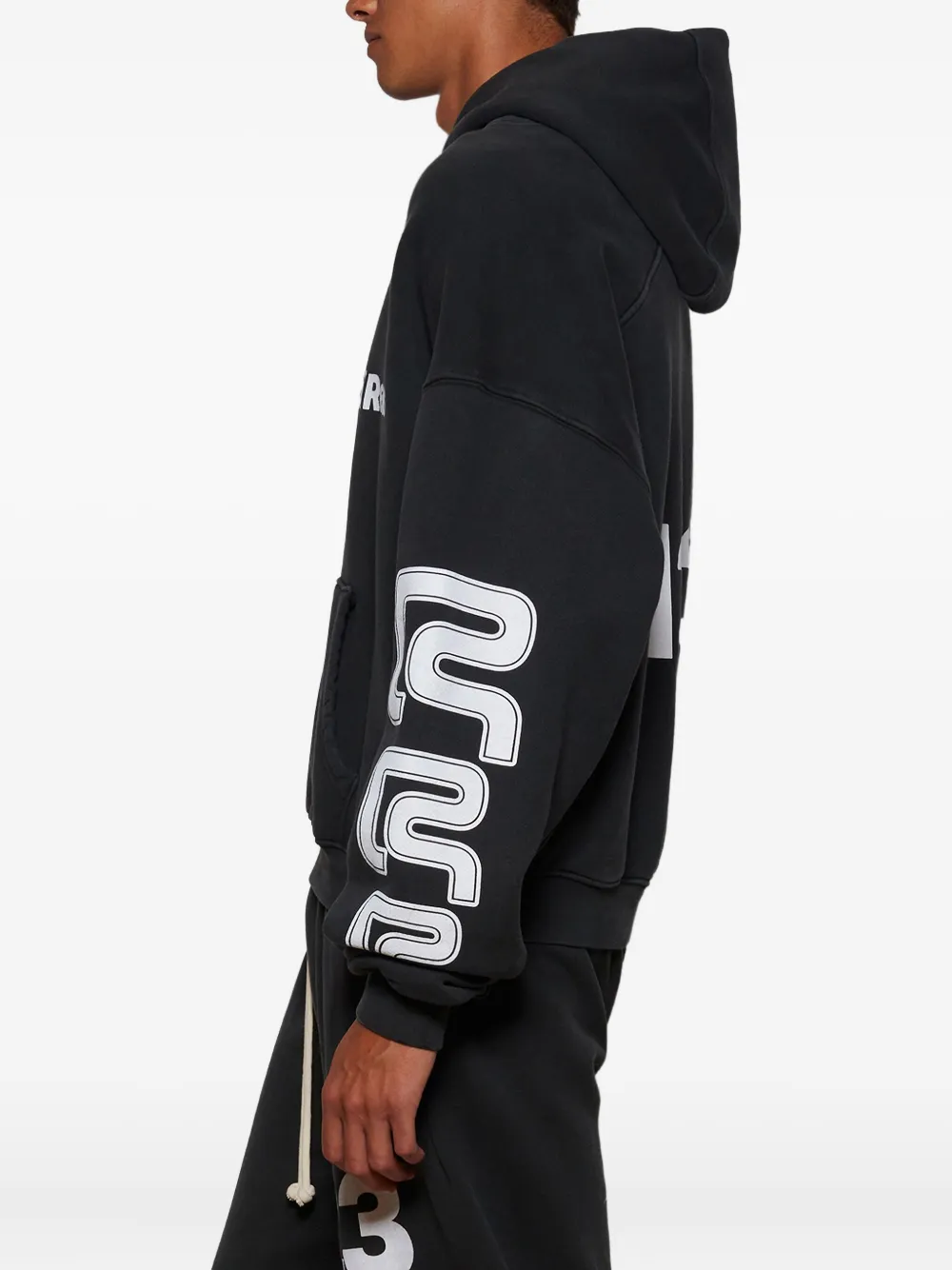 Rrr123 Metanoia Logo-print Hoodie In Black