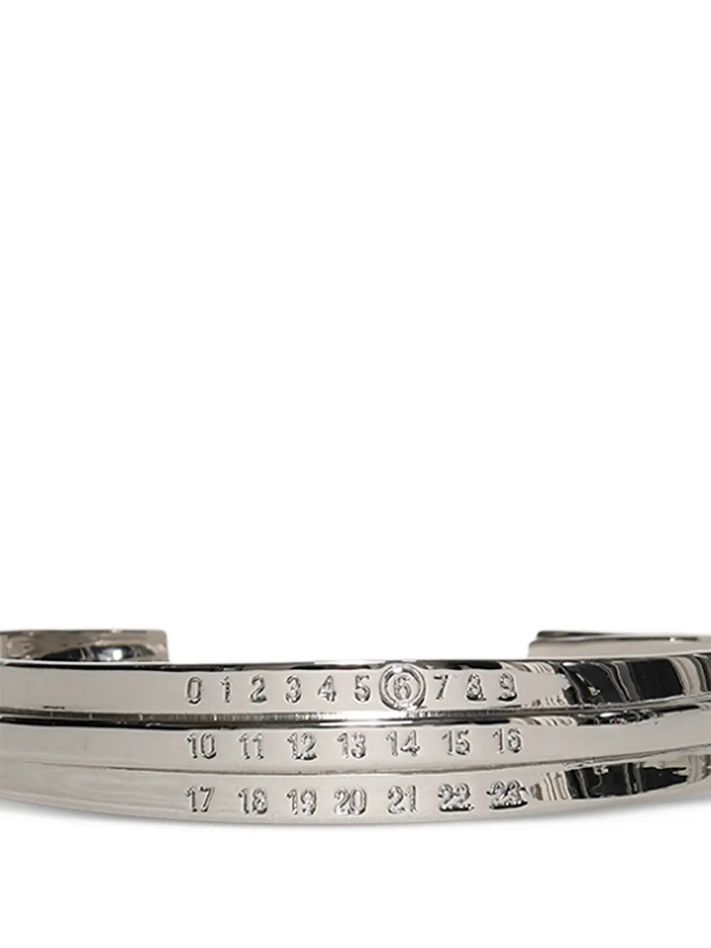 MM6 Maison Margiela Enamel Logo Cuff Bracelet | Silver | FARFETCH