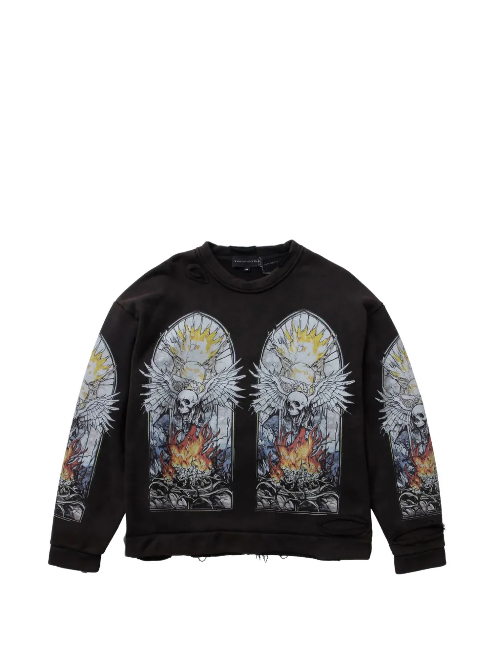 Who Decides War skull-print sweatshirt - Nero