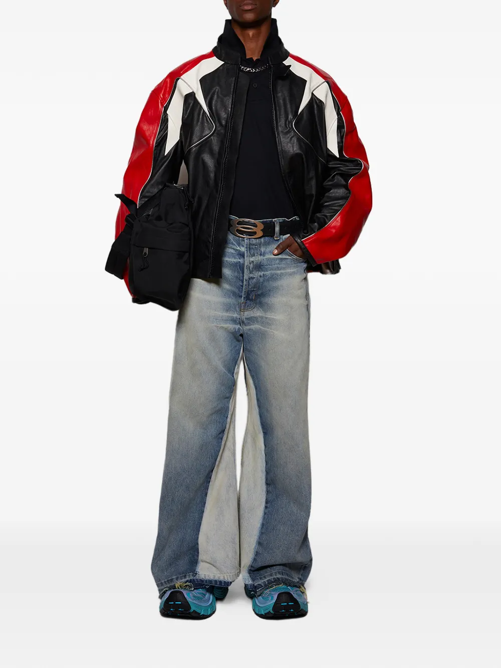 RRR123 drawstring-fastening jeans - Blauw