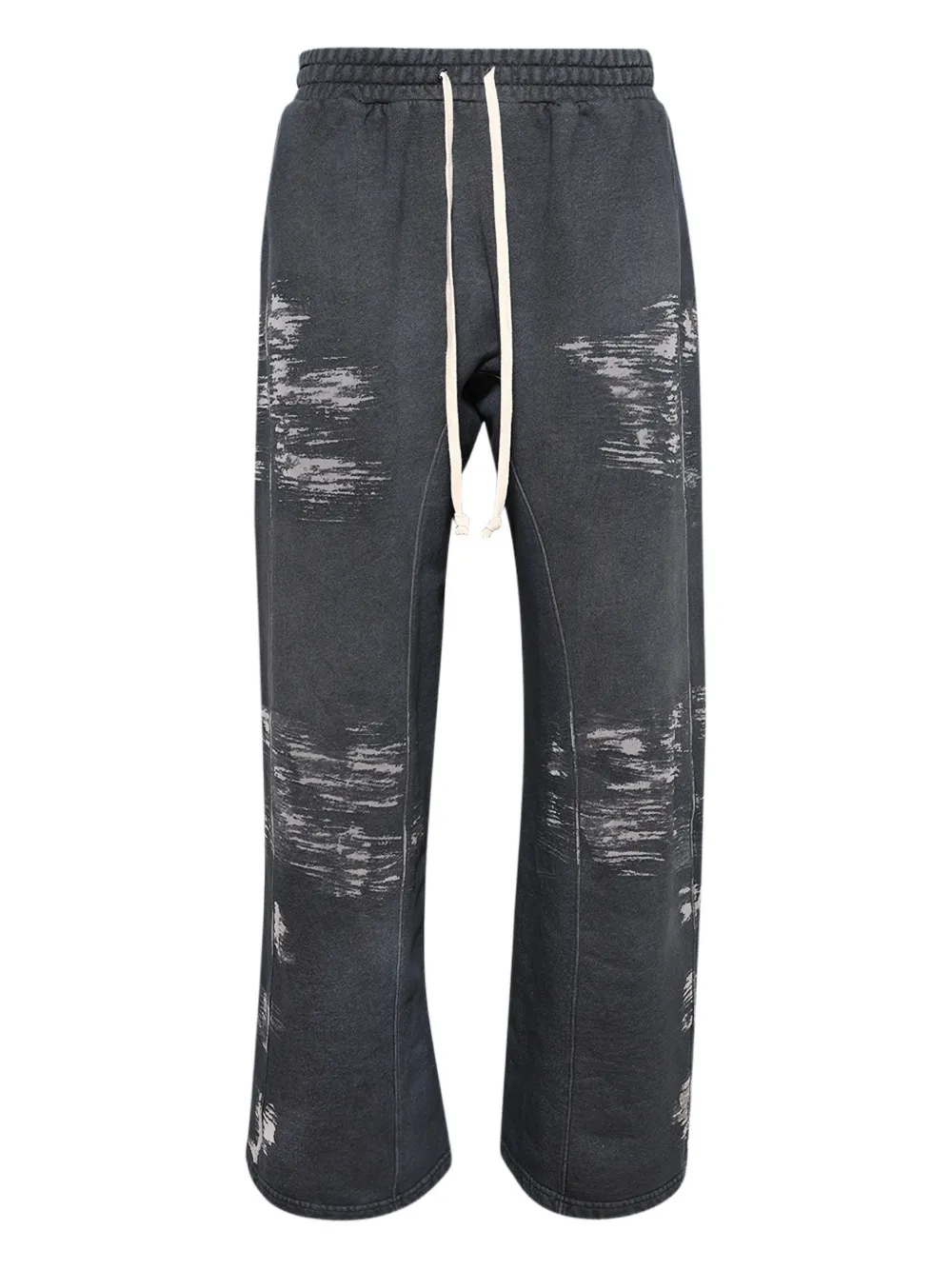 RRR123 Burn The Man drawstring-fastening print trousers | Grey | Image 1