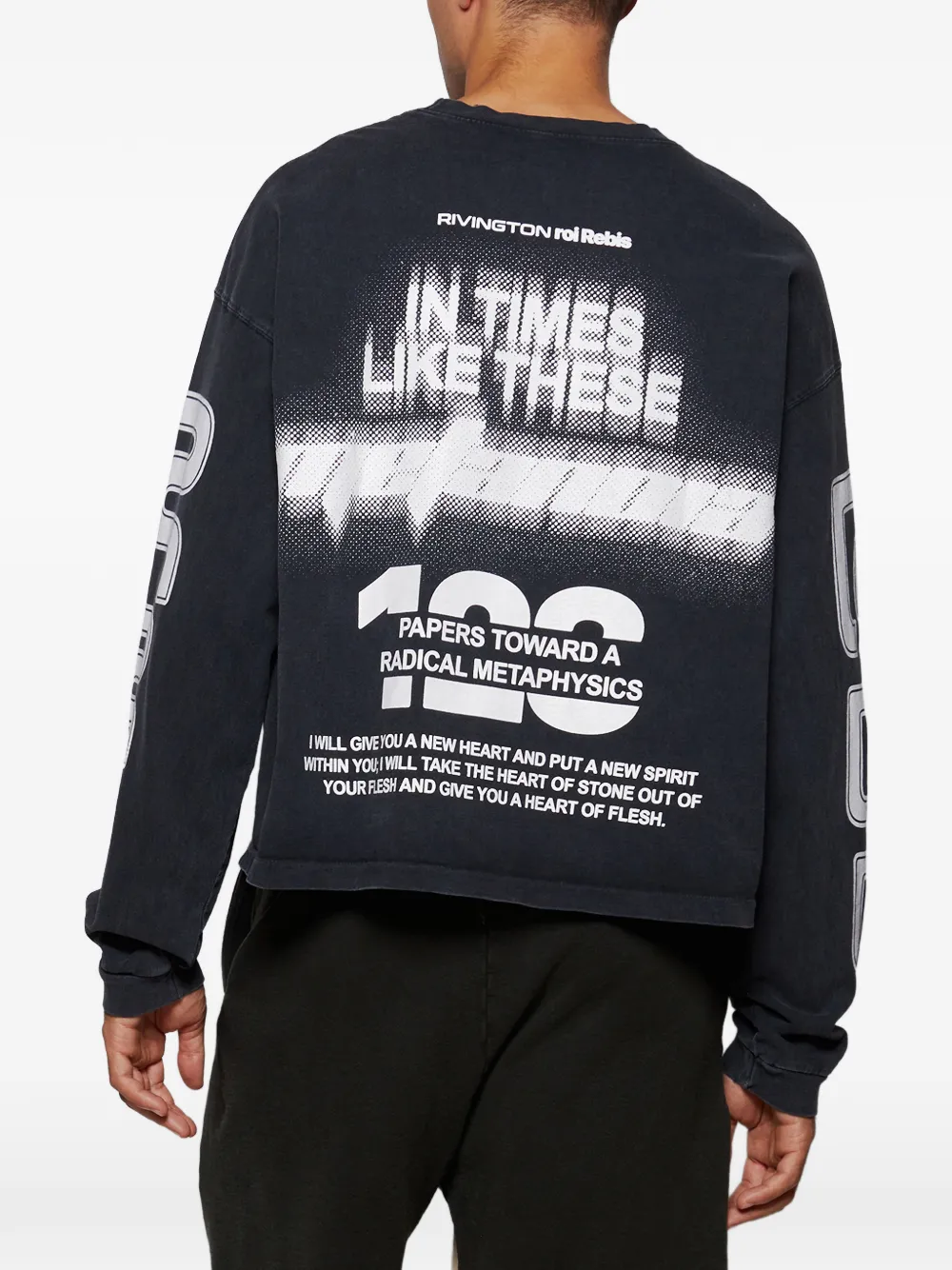 RRR123 long-sleeve graphic T-shirt Zwart