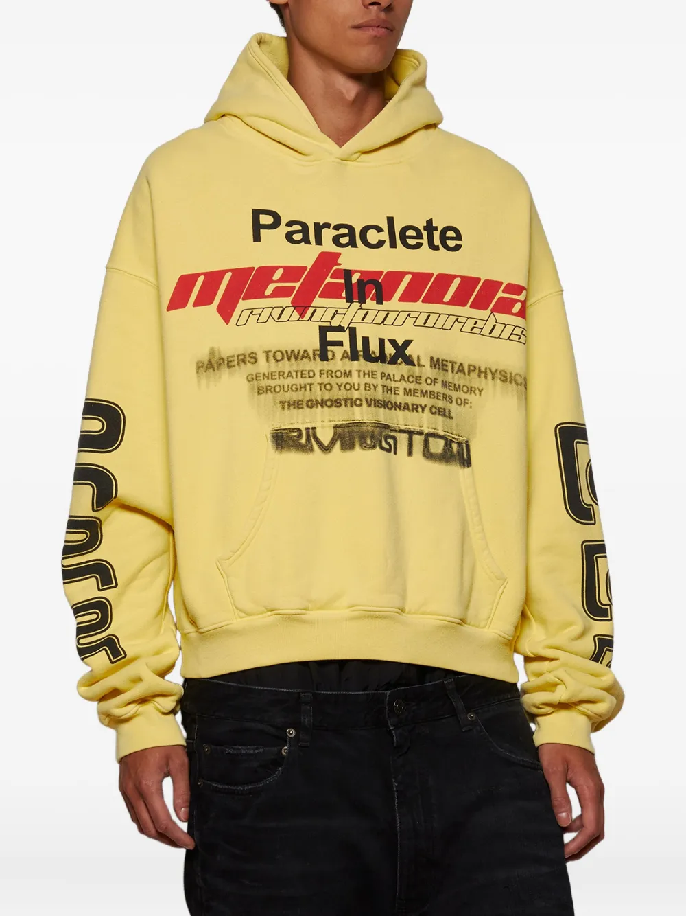 Rrr123 Graphic-print Hoodie In Yellow