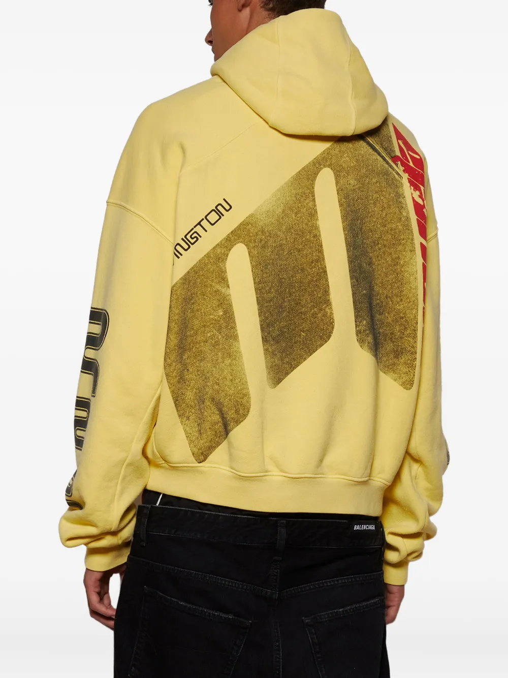 Rrr123 Graphic-print Hoodie In Yellow