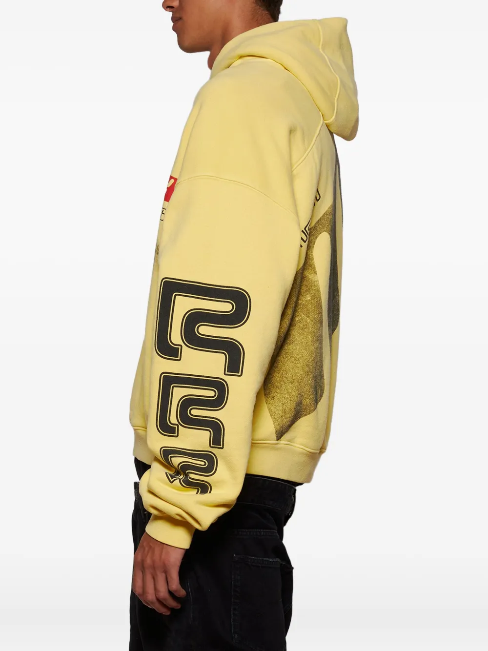 Rrr123 Graphic-print Hoodie In Yellow