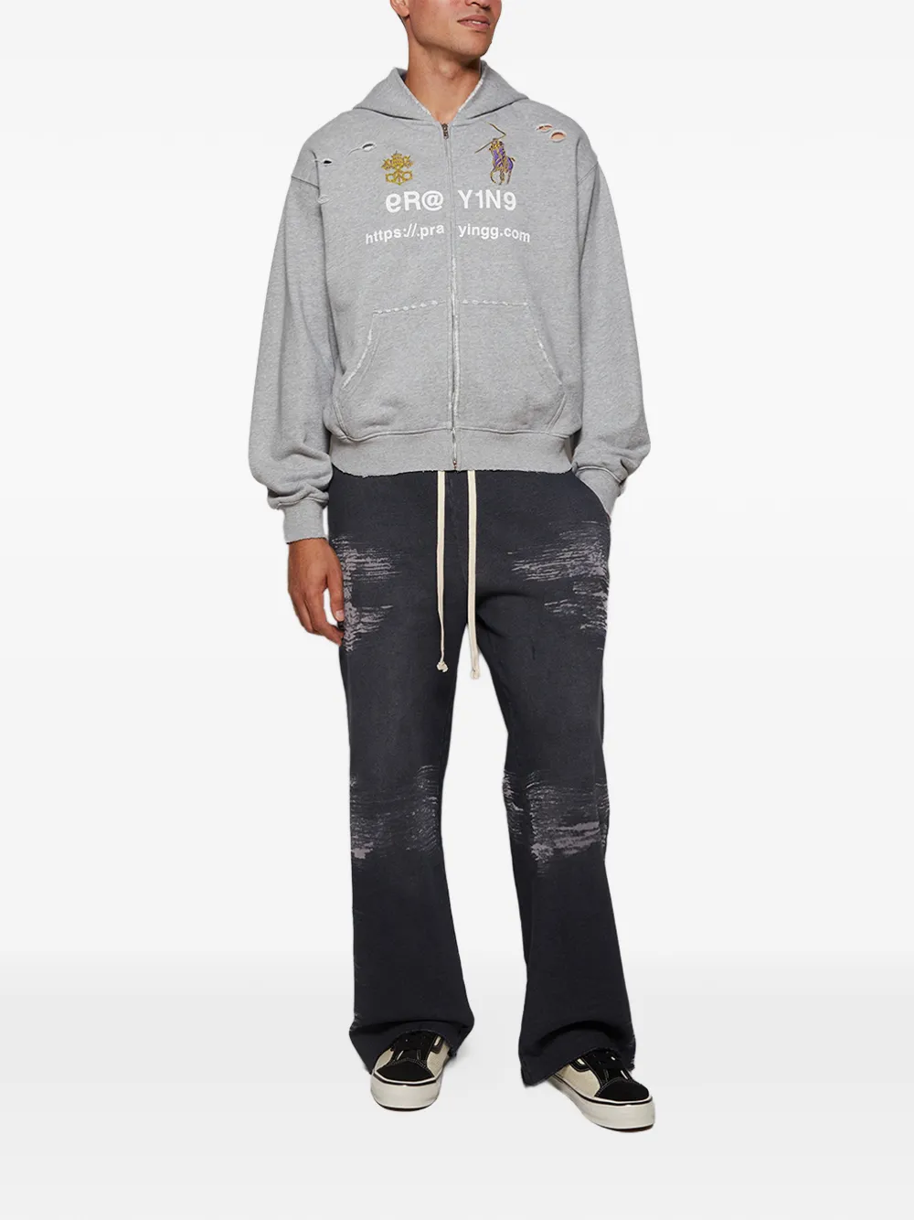 RRR123 drawstring track pants - Zwart