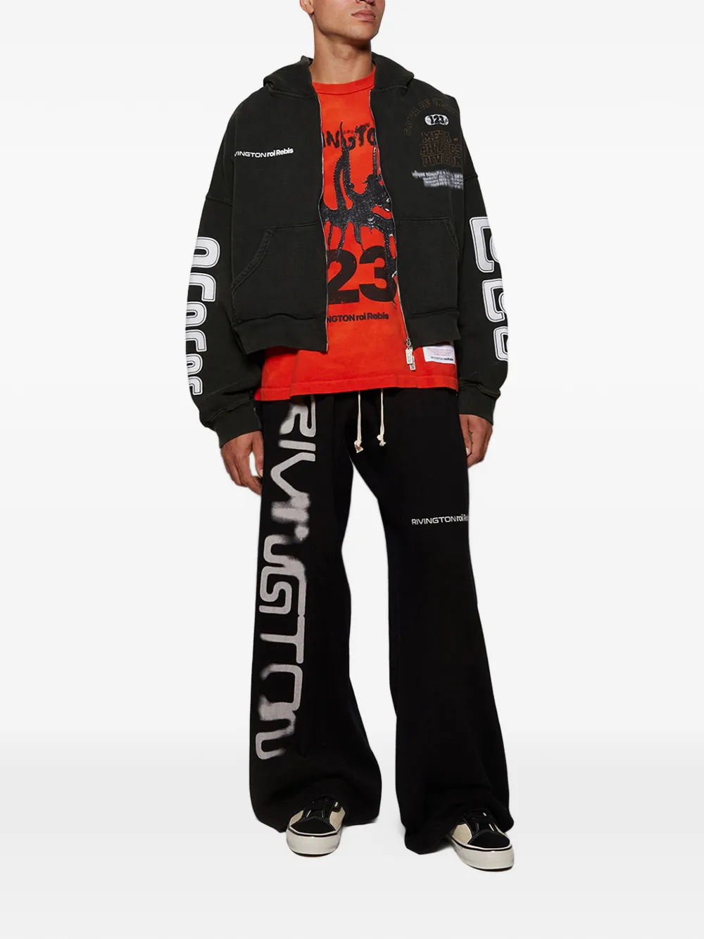 RRR123 Rivington drawstring trousers - Zwart