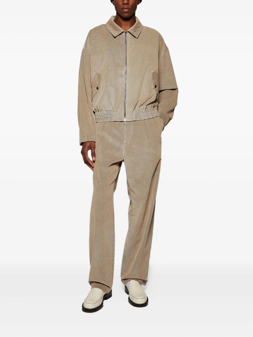 The Elder Statesman pleated wale cord trousers - Zilver