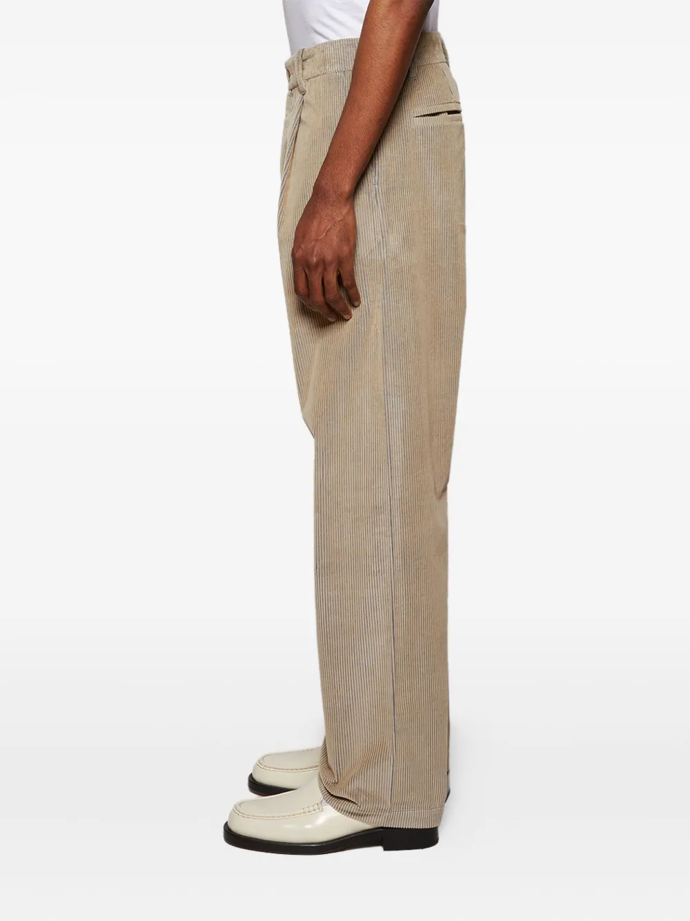 The Elder Statesman pleated wale cord trousers Zilver