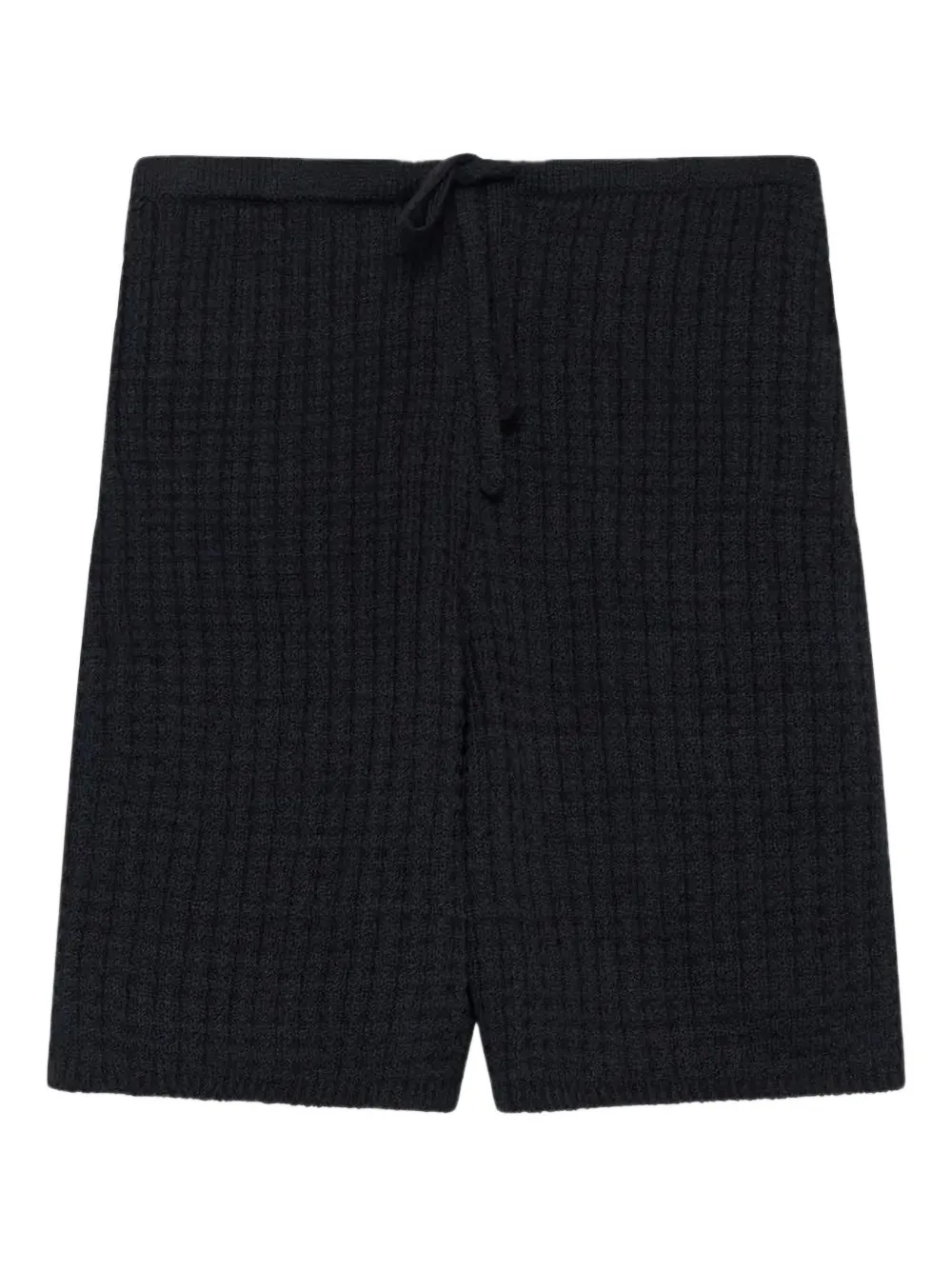 The Elder Statesman Textured Drawstring Shorts In Black