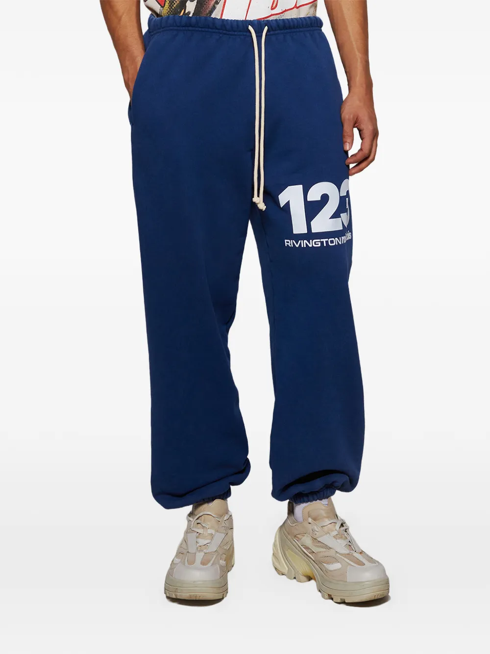 Drawstring Graphic-Print Trousers