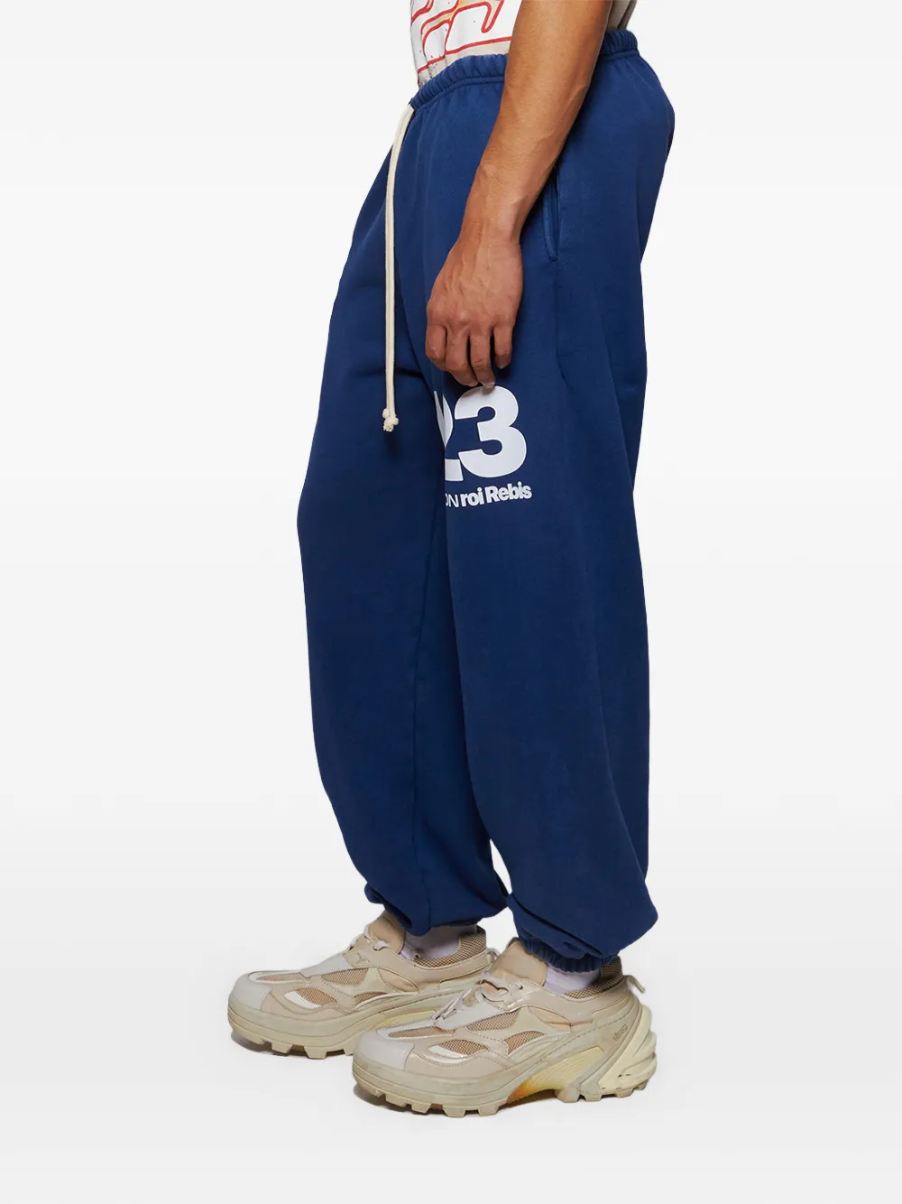 Drawstring Graphic-Print Trousers