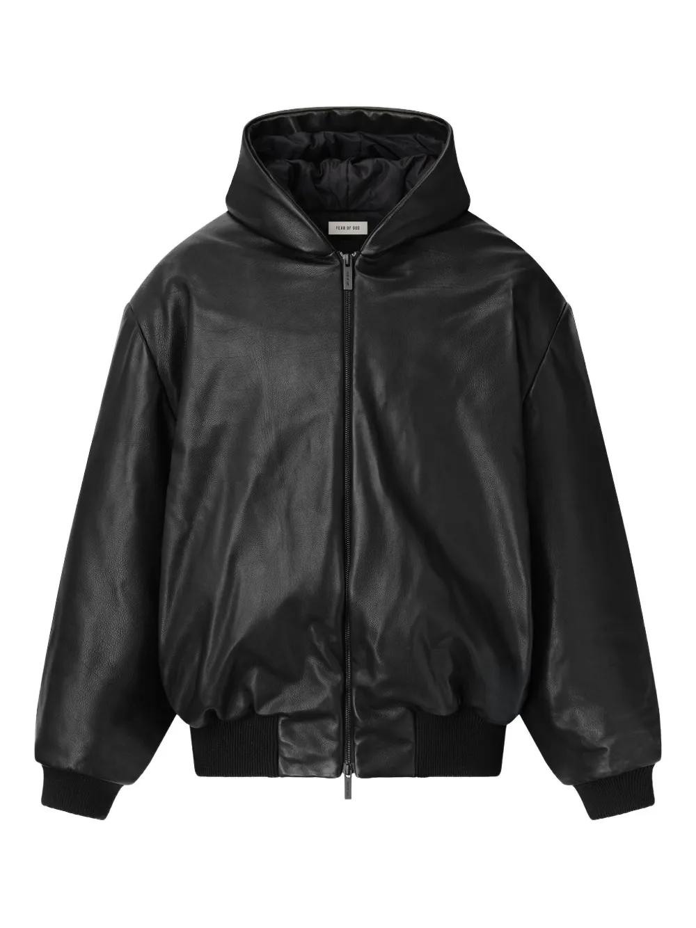 Fear Of God 후드 레더 재킷 | 블랙 | Image 1