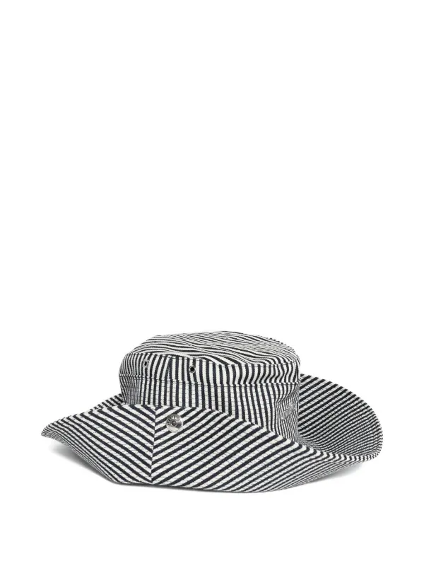 Jacquemus De-Nîmes Striped Hat | Blue | FARFETCH display picture 1