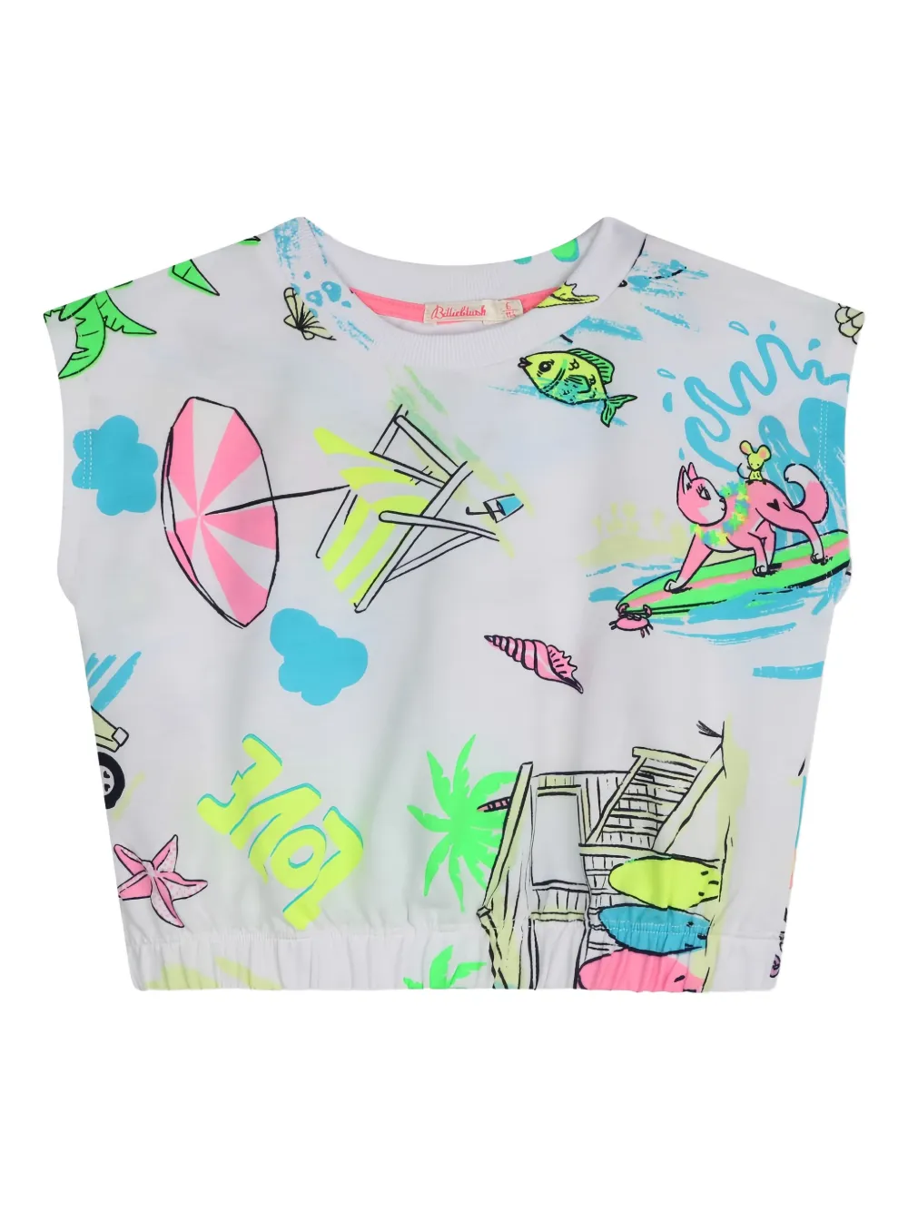Billieblush graphic-print cropped top | White | Image 1