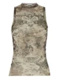 Jean Paul Gaultier graphic-print sleeveless top - Neutrals