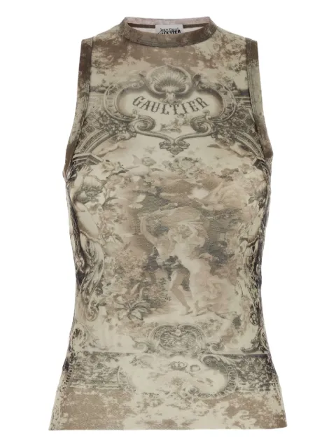 Jean Paul Gaultier graphic-print sleeveless top