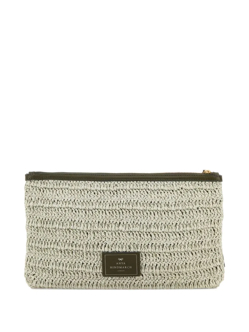 Anya Hindmarch Gehaakte clutch met smiley logo - Beige