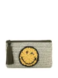 Anya Hindmarch crochet smiley-logo clutch bag - Neutrals