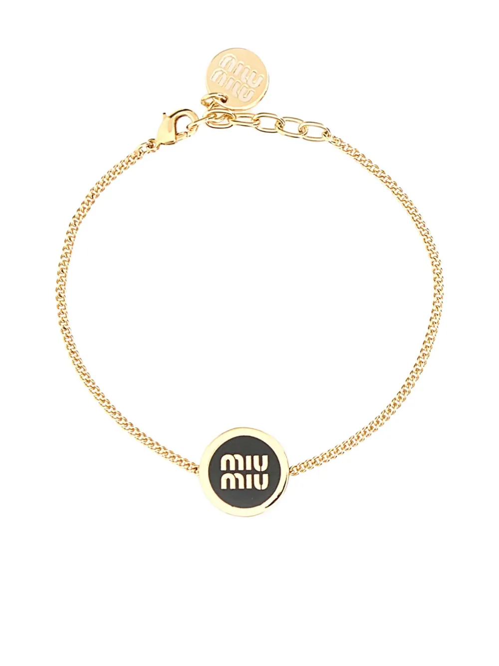 Miu Miu logo-plaque bracelet | Gold | Image 1