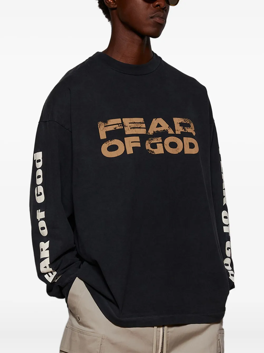 Fear Of God Long-sleeve Graphic Tee In Black