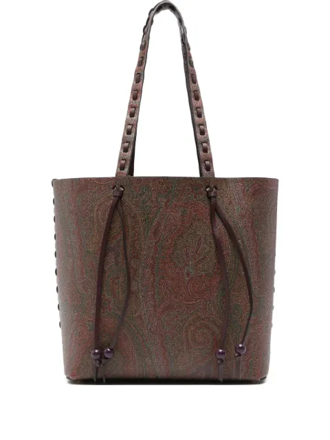 ETRO paisley-pattern braided-handle tote bag