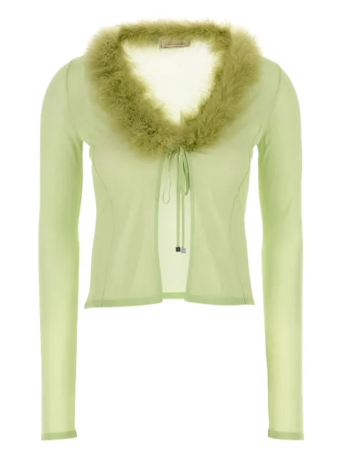 Blumarine faux-fur collar cardigan