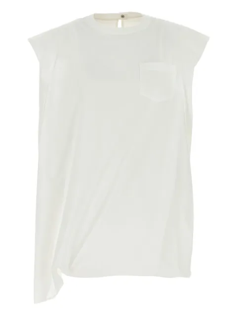 sacai playera asimétrica con bolsillo