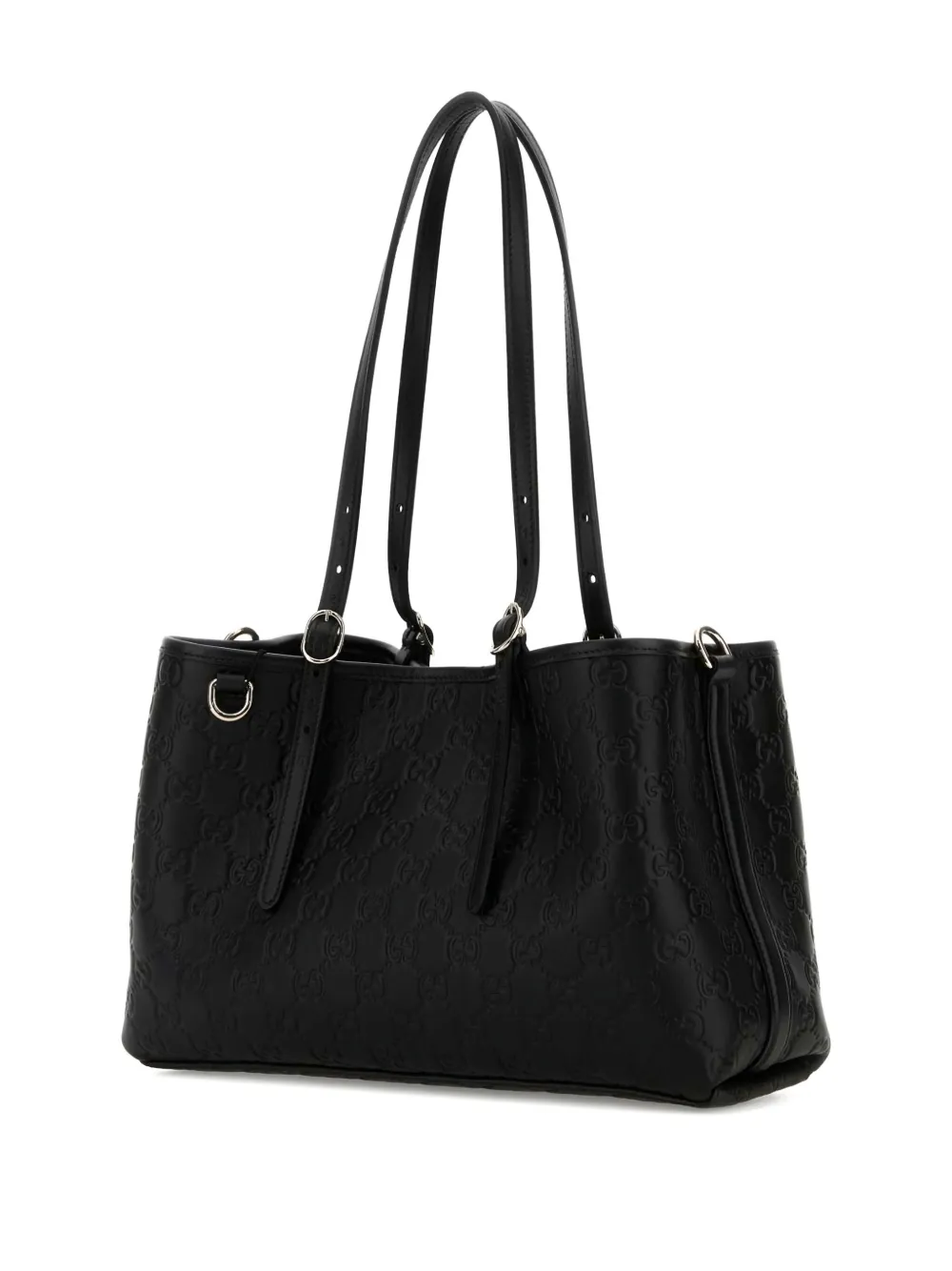 Gucci Schoudertas met monogram-reliëf Zwart