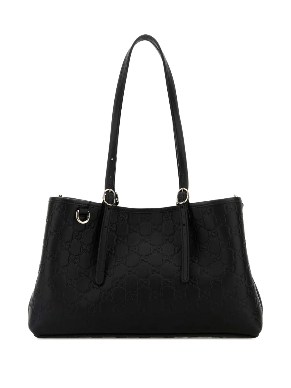Gucci monogram-embossed shoulder bag - Black
