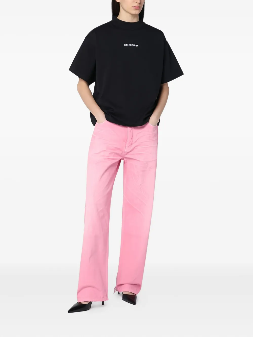 Balenciaga distressed jeans - Roze