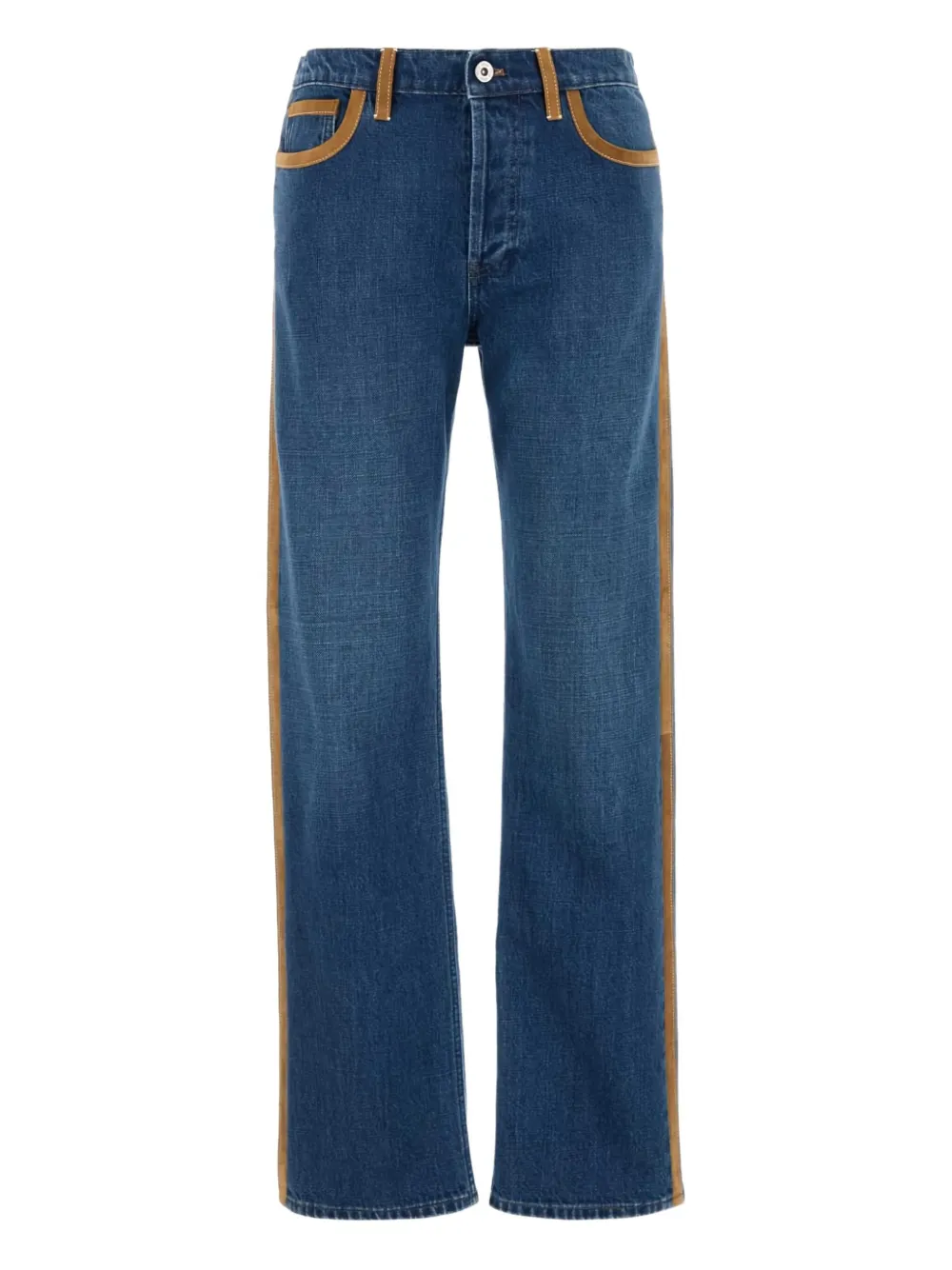 Miu Jeans met contrasterende stiksels Blauw