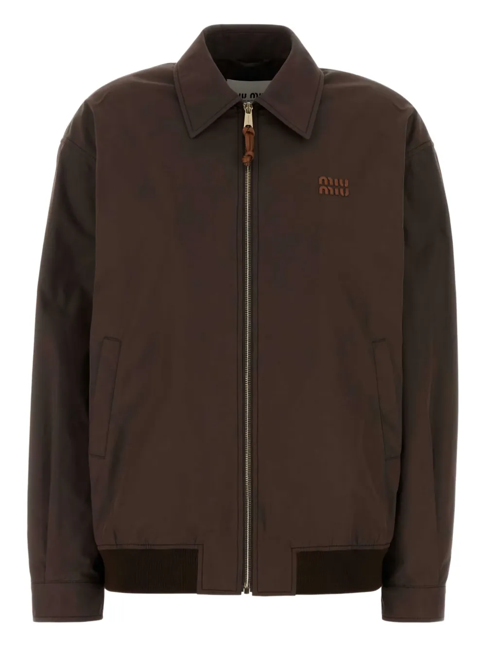 Miu Miu zip-front casual jacket | Brown | Image 1