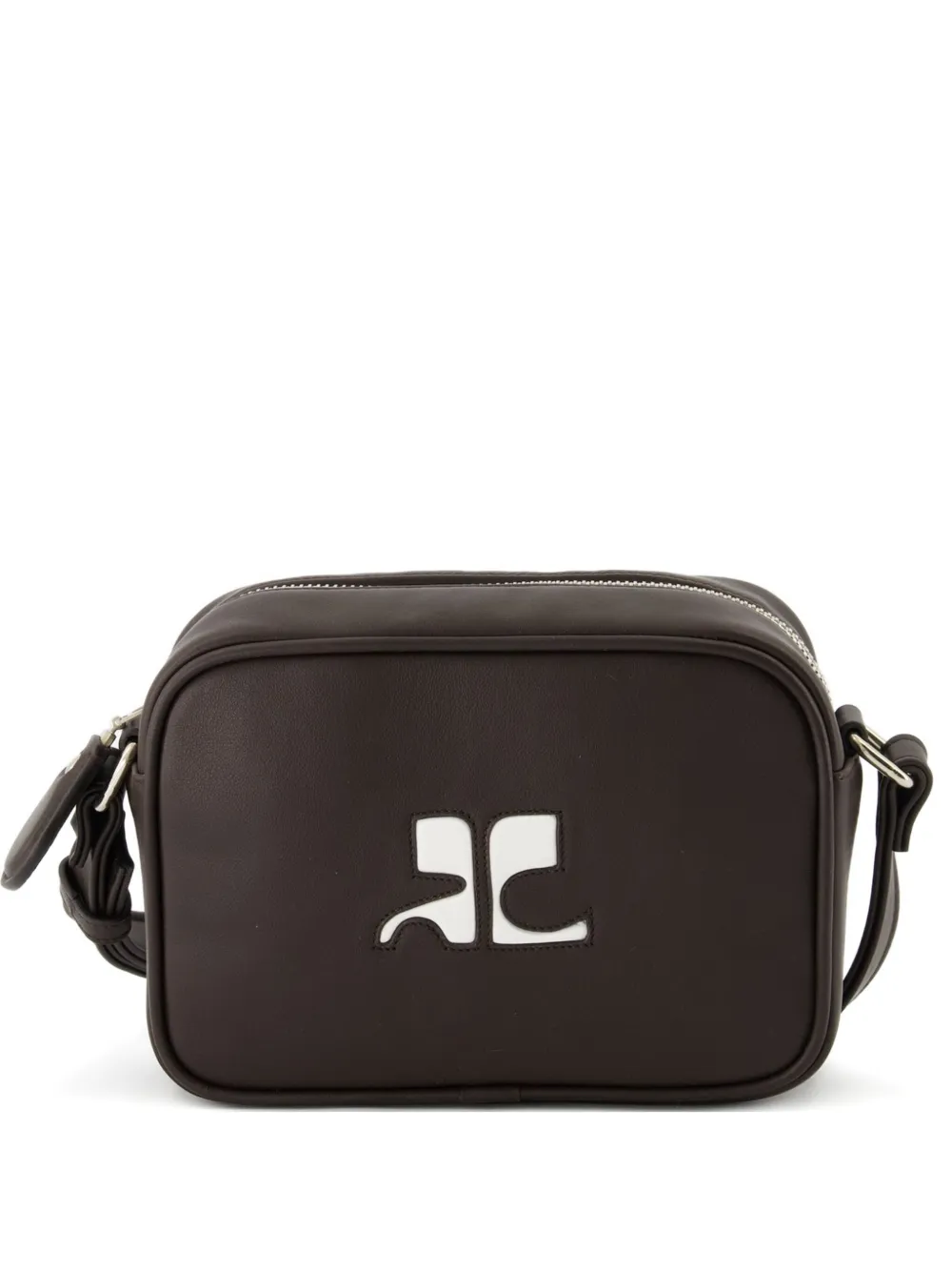 Courrèges Reedition leren messengertas Bruin