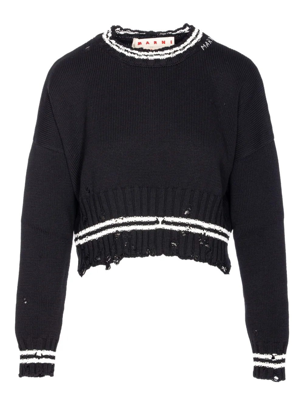 Marni distressed-effect jumper | Black | Image 1