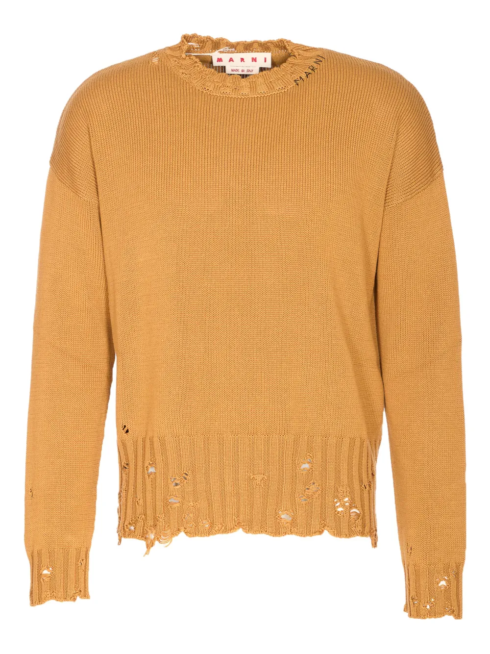 Marni distressed-effect jumper | Yellow | Image 1