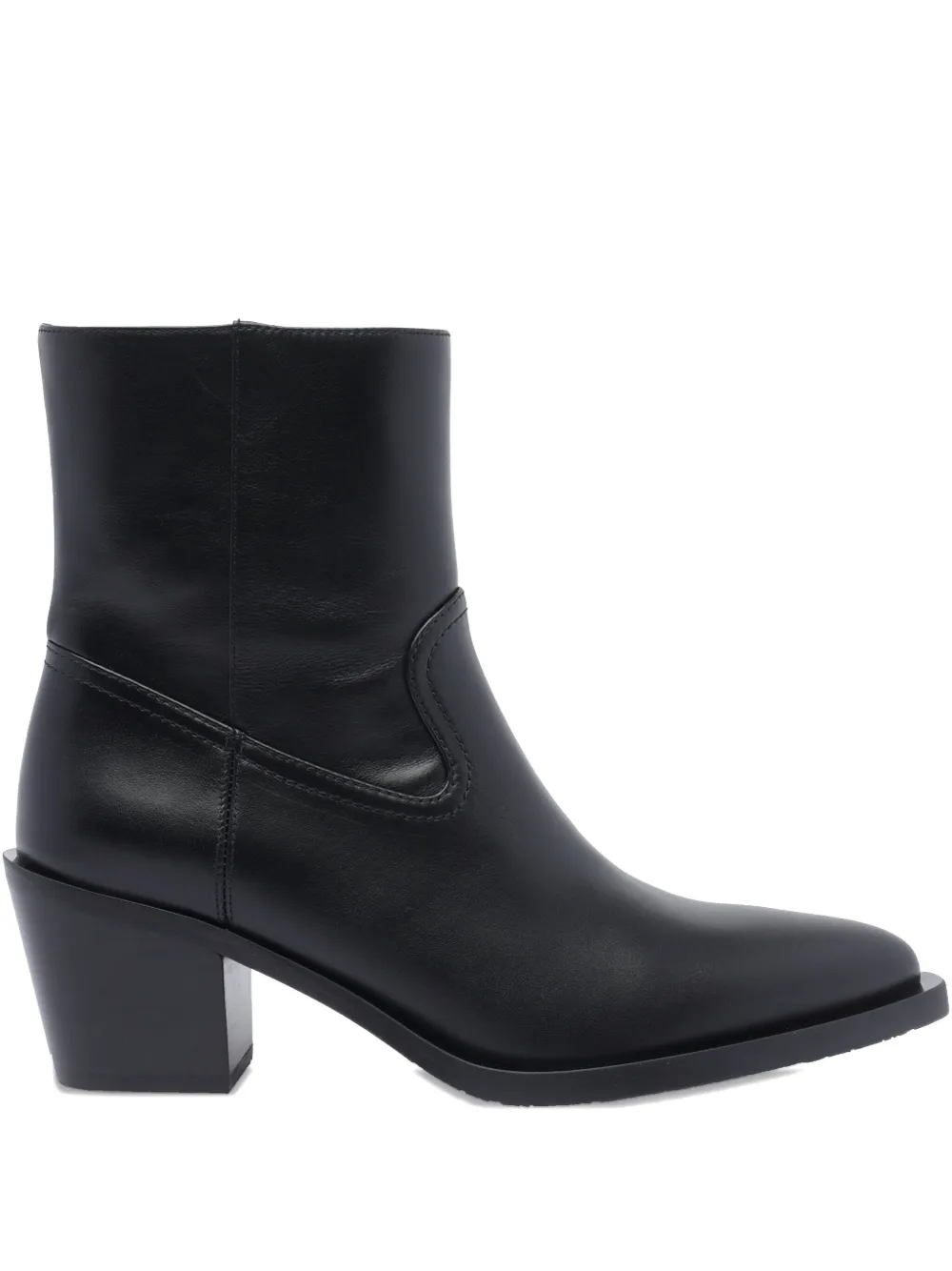 Stuart Weitzman 65mm leather cowboy boots Black