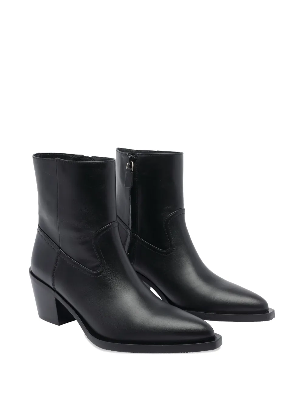 Stuart Weitzman 65mm leather cowboy boots Black