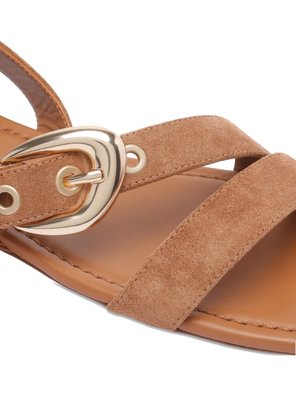 Stuart Weitzman suede flat sandals Brown