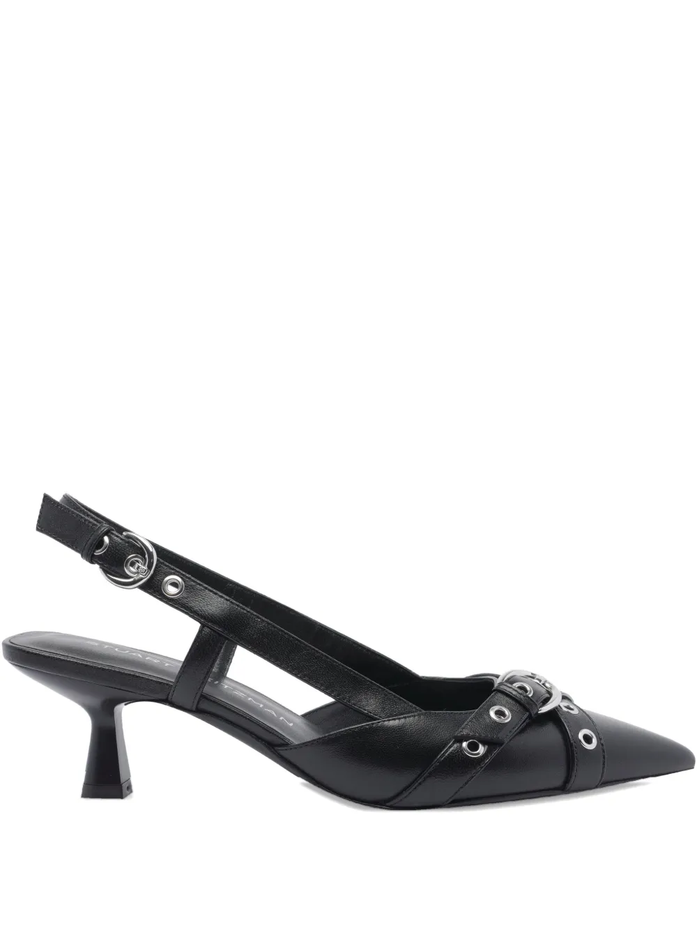 Stuart Weitzman 50mm leather heeled pumps Black