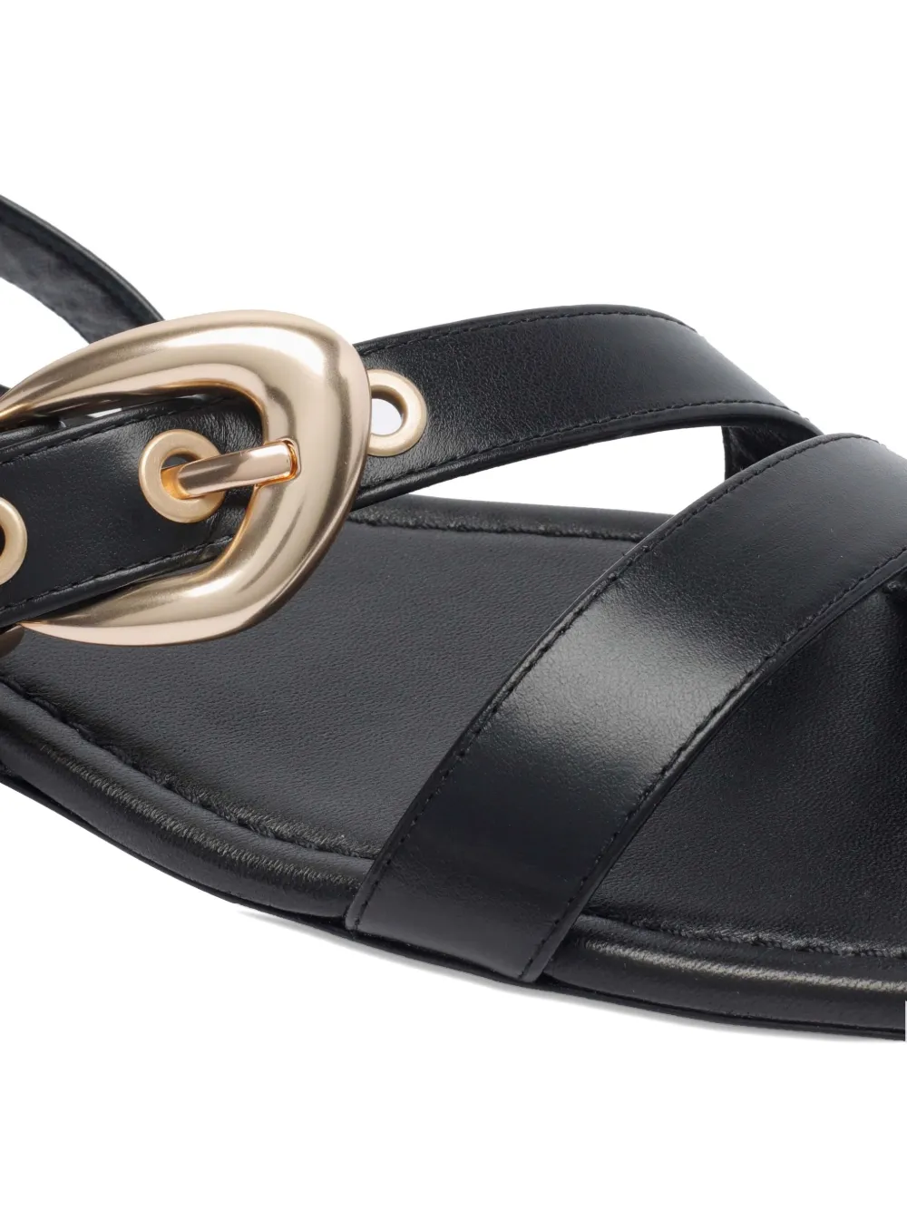 Stuart Weitzman leather flat sandals Black