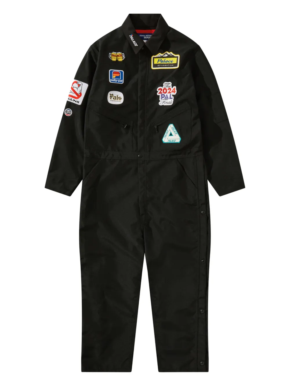Junya Watanabe MAN patches long-sleeve jumpsuit | Black | Image 1