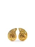 CHANEL Pre-Owned 1995 Gold Plated CC Paisley Clip On Earrings costume earrings