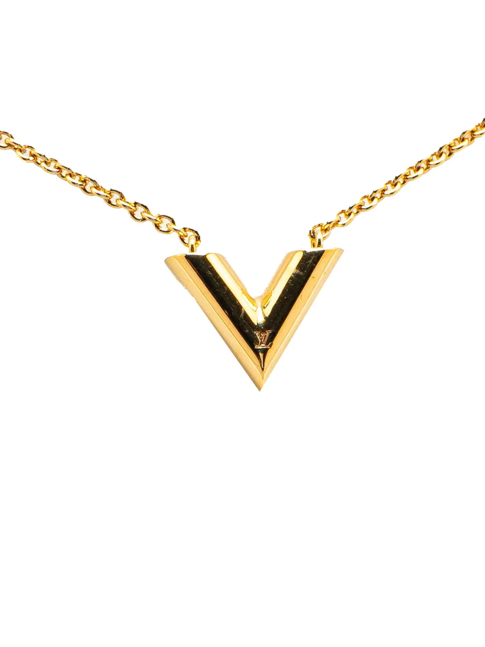 Louis Vuitton Pre-Owned 2020 Gold Plated Essential V Necklace costume necklace | Gold | Image 1