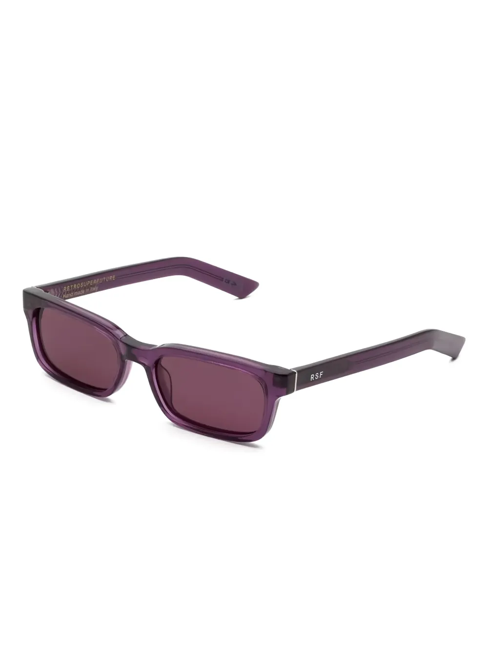 Retrosuperfuture Gesto Melanzana Rectangle-frame Sunglasses In Purple