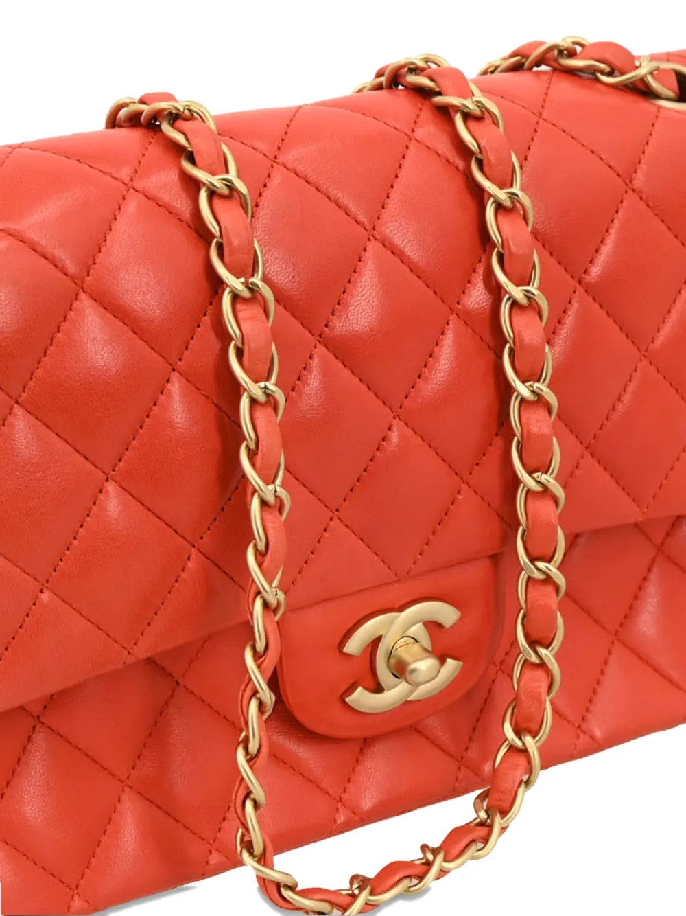 Pre-owned Chanel 2009 Medium Double Flap Shoulder Bag In Pink