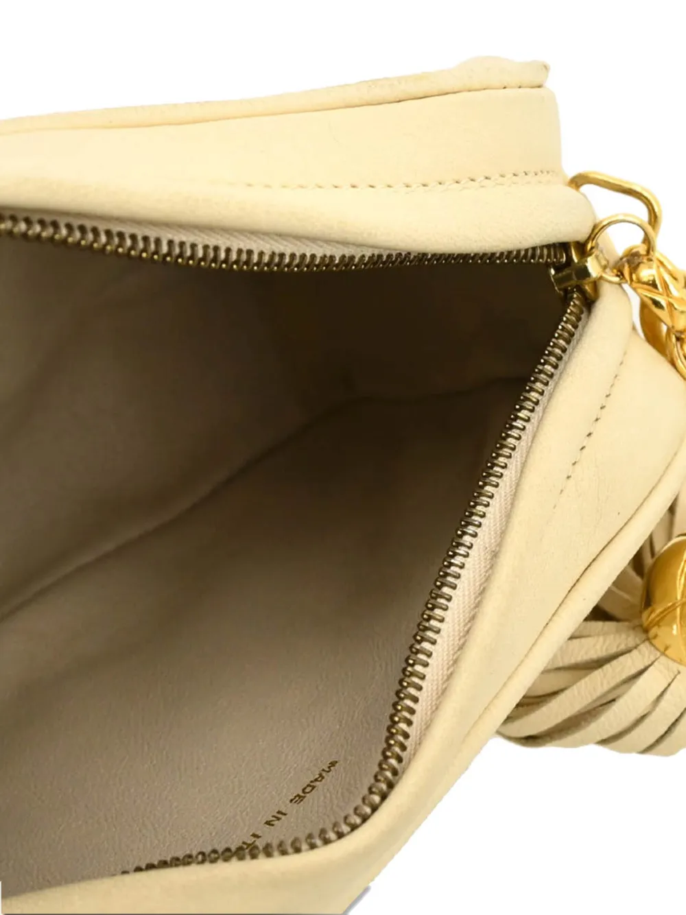 Pre-owned Chanel 1992 Quilted Cc Camera Bag In Neutral